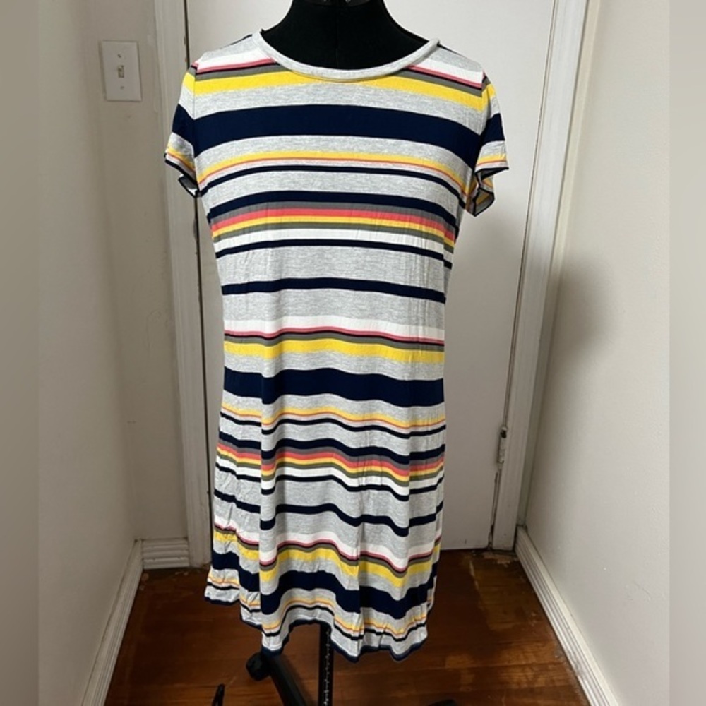 Sunday Striped Lightweight T Shirt Dress Size Small